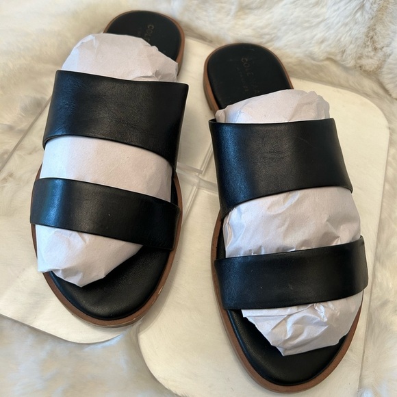 Cole Haan Findra Women's Black leather Slide Sandals Sz-7B.  I - Picture 3 of 10
